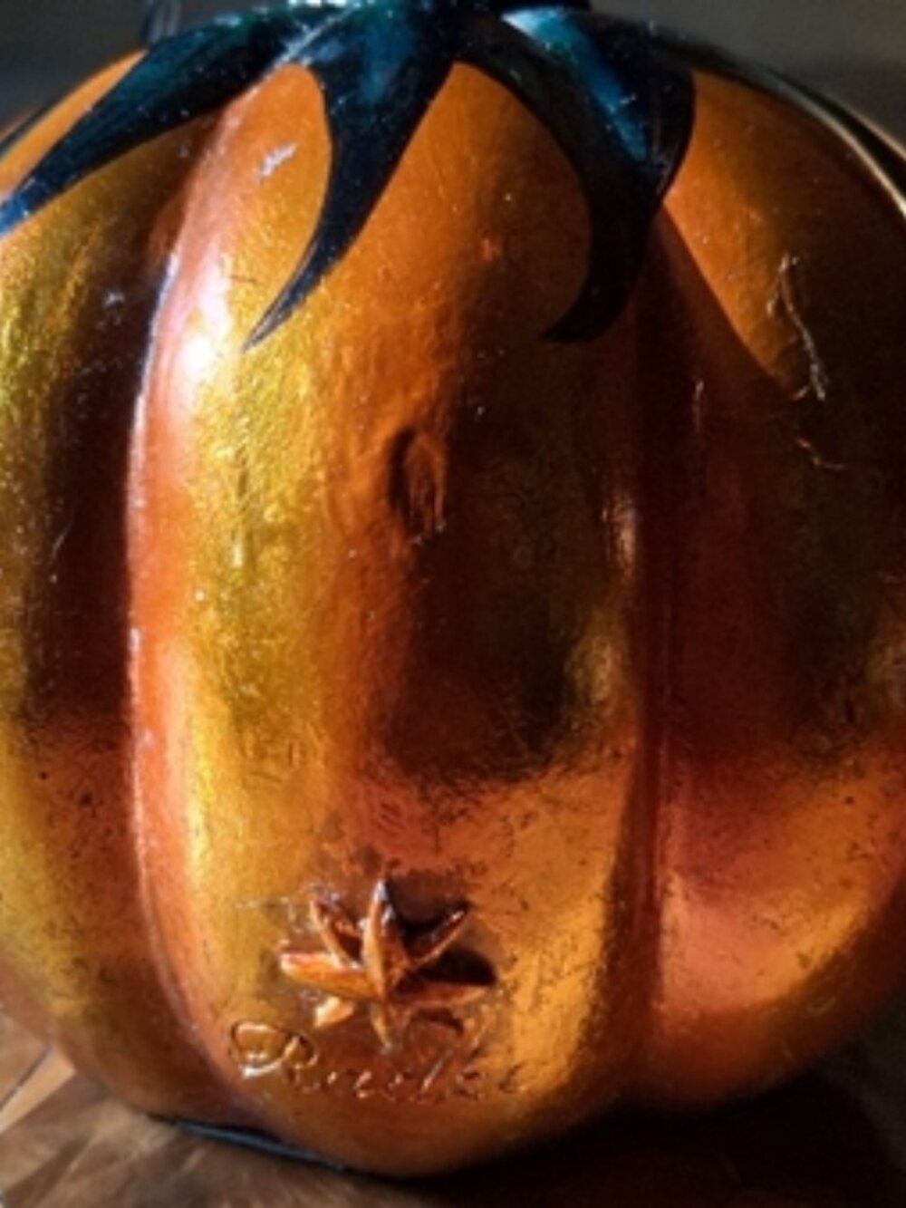 Christopher Radko Black Feather Halloween Tree Jack O' Lantern Pumpkin - Picture 4 of 12